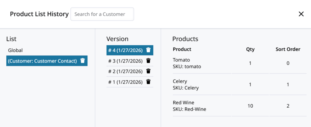 Quick Order Form versioning