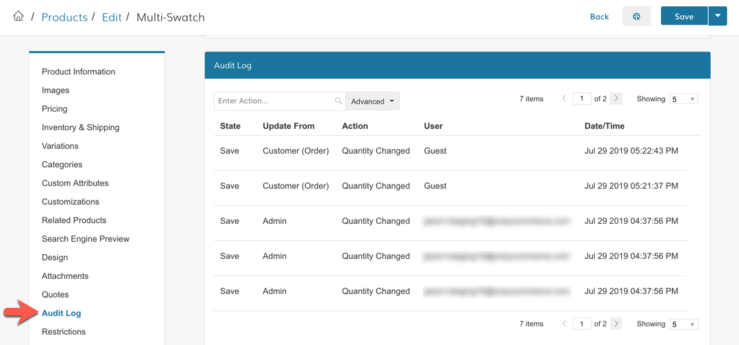 products-audit-log