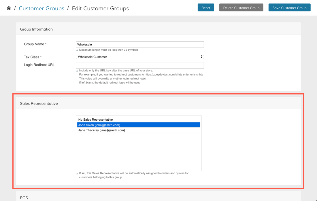 Customer Group Salesperson Assignment