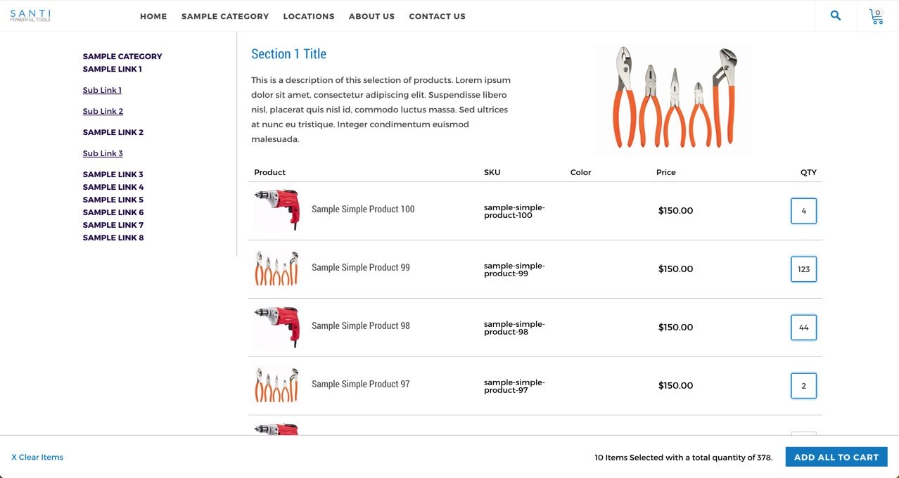 Order portal table view