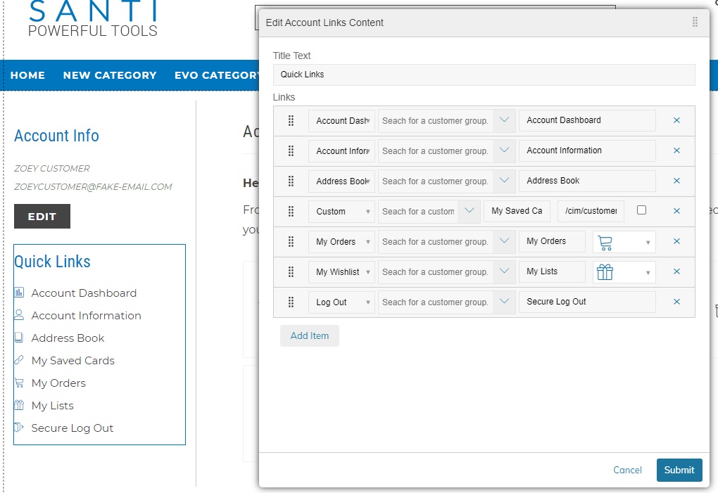 Authorize.net CIM my account link